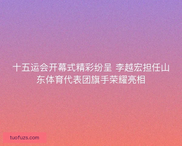 十五运会开幕式精彩纷呈 李越宏担任山东体育代表团旗手荣耀亮相